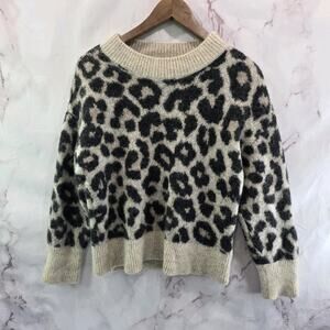 & Other Stories Sweater Womens Small Brown Tan Beige Leopard Cheetah Heavyweight